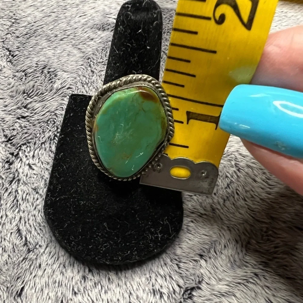 Vintage Native American Sterling Silver Turquoise Ring Size 5
